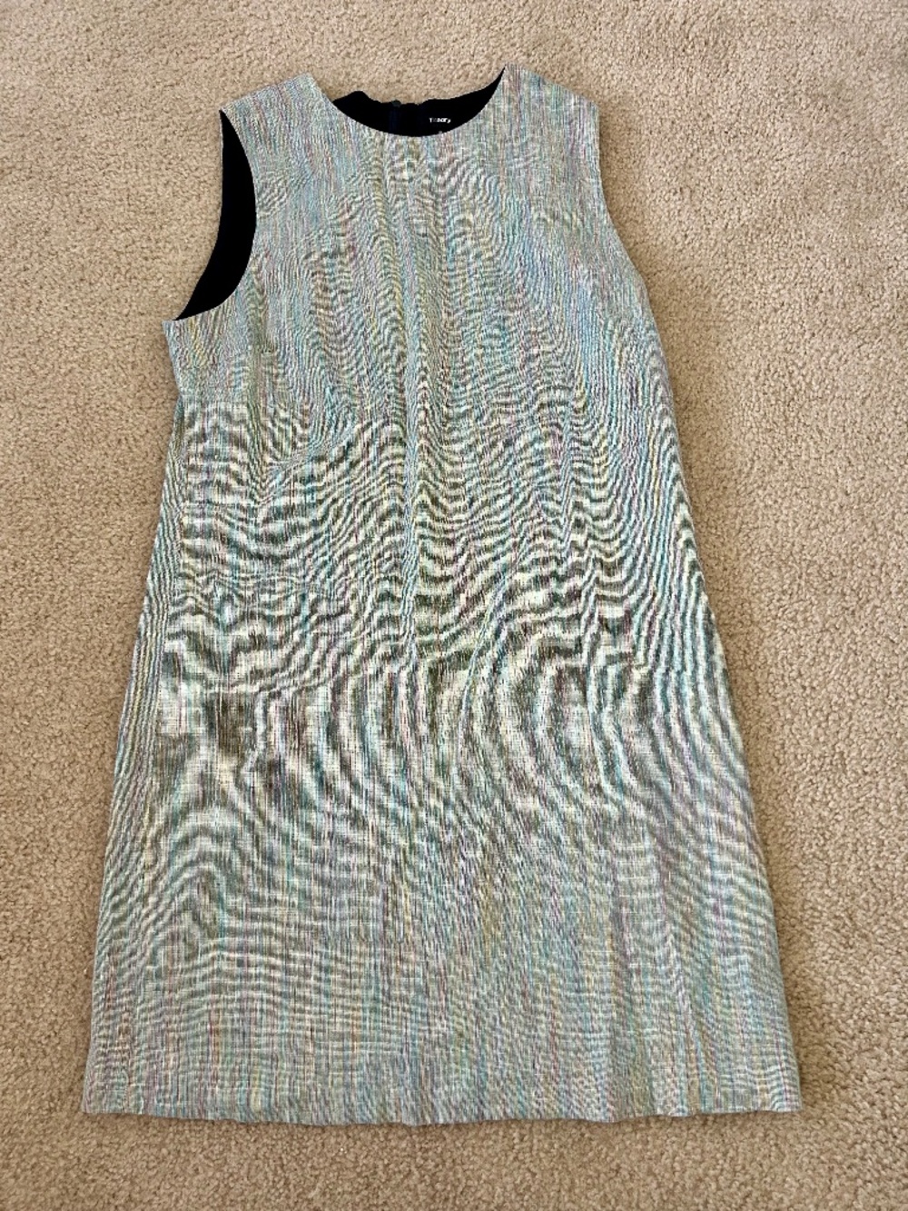 Theory Linen Blend Easy Shift Dress Sleeveless Sz 10